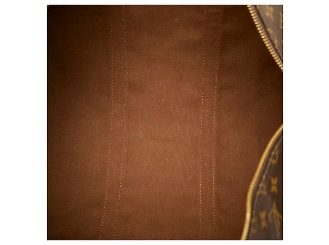 Louis Vuitton Monogram Keepall Bandoulière 55 Borsa Boston Marrone - vista 10