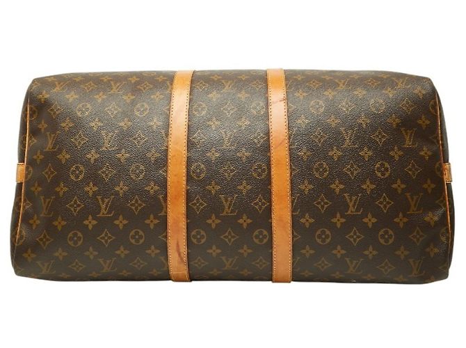Louis Vuitton Monogram Keepall Bandoulière 55 Borsa Boston Marrone - vista 3