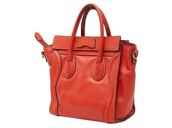 Céline Celine Luggage Nano Shopper Handtasche Rot - Ansicht 2
