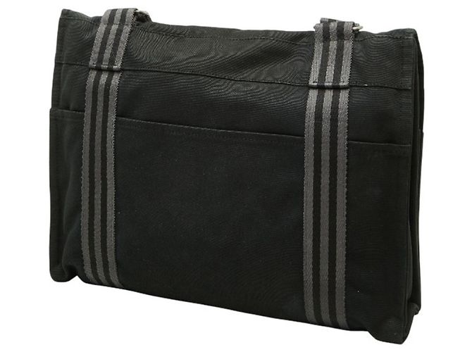 Hermès Borsa a tracolla e a spalla Hermes Fourre-Tout Bassas MM Marrone Nero - vista 2