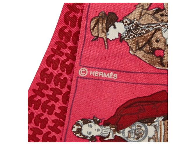 Hermès Foulard Twilly in seta rosa Hermes - vista 3