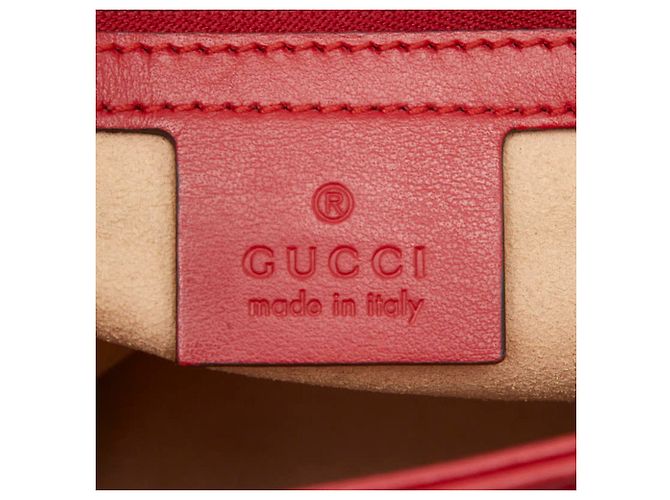 Borsa a tracolla con catena Gucci GG Marmont Rosso D'oro - vista 10