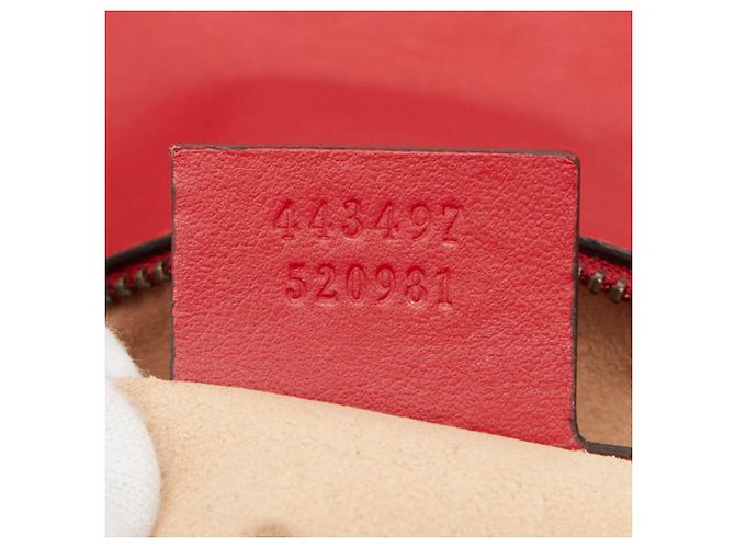 Borsa a tracolla con catena Gucci GG Marmont Rosso D'oro - vista 11