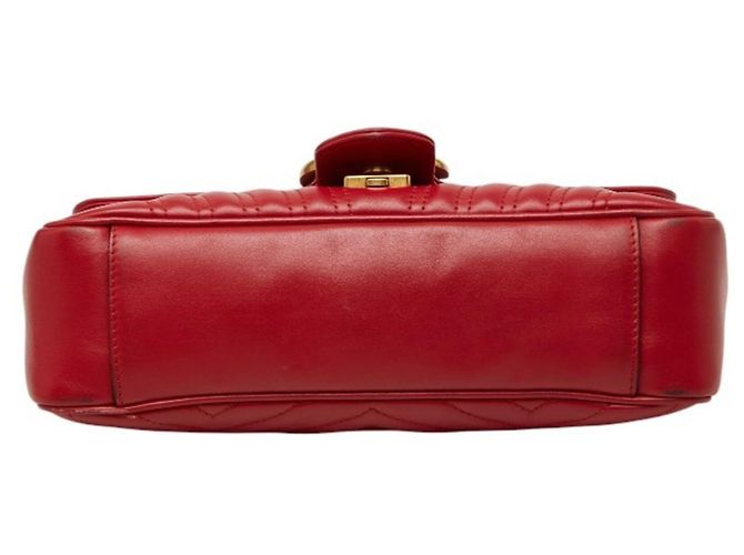 Borsa a tracolla con catena Gucci GG Marmont Rosso D'oro - vista 3