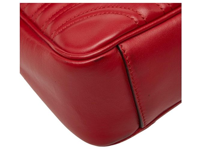 Borsa a tracolla con catena Gucci GG Marmont Rosso D'oro - vista 5