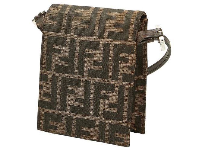 Borsa a tracolla Fendi Zucca Marrone - vista 2