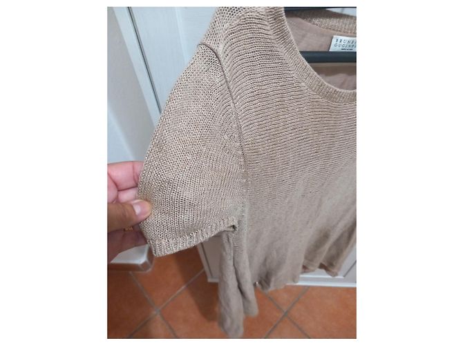 Brunello Cucinelli Strickpullover aus Leinen und Seide beige - Ansicht 3