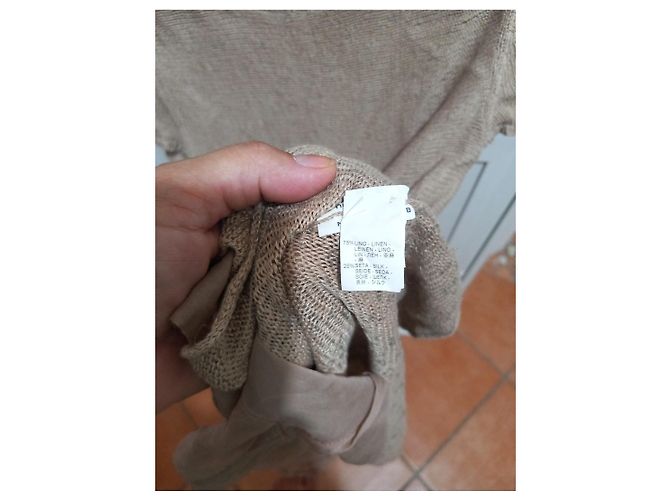 Brunello Cucinelli Strickpullover aus Leinen und Seide beige - Ansicht 7