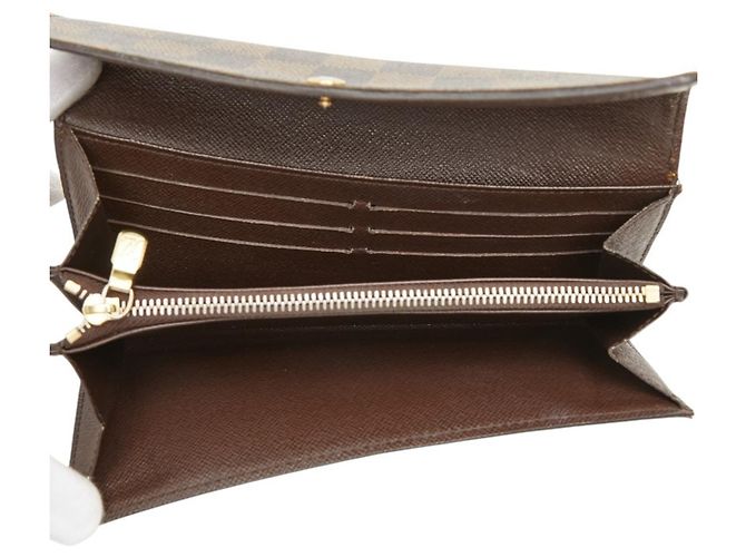 Louis Vuitton Damier Portefeuille Sarah Long Wallet Castaño - vista 10