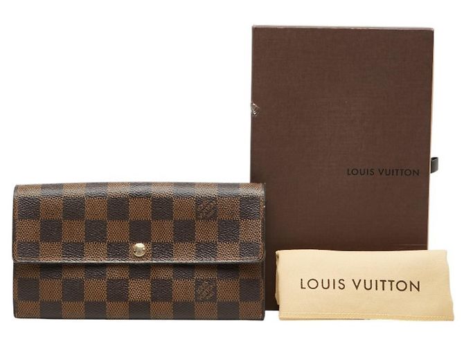 Louis Vuitton Damier Portefeuille Sarah Long Wallet Castaño - vista 14