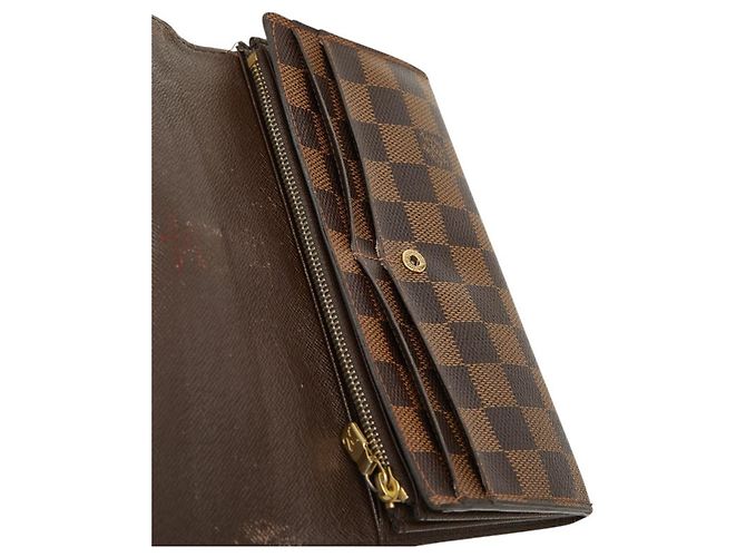 Louis Vuitton Damier Portefeuille Sarah Long Wallet Castaño - vista 6