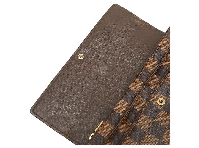 Louis Vuitton Damier Portefeuille Sarah Long Wallet Castaño - vista 7