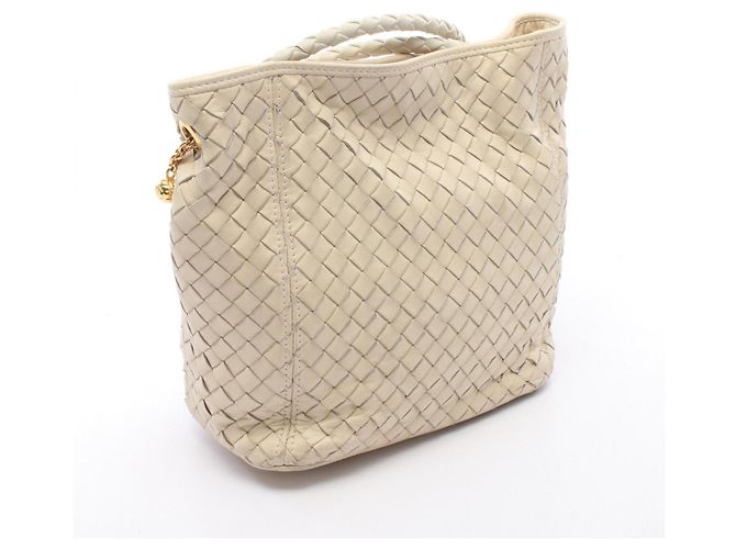 Borsa a Spalla Bottega Veneta Intrecciato Crudo - vista 2