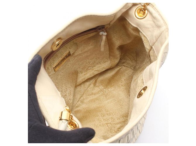 Borsa a Spalla Bottega Veneta Intrecciato Crudo - vista 3