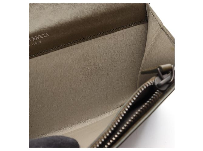 Cartera larga bi-fold Intrecciato Khaki Bottega Veneta - vista 6