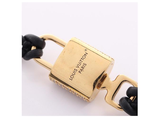 Bracciale Charm Louis Vuitton LV Padlock Nero D'oro - vista 4