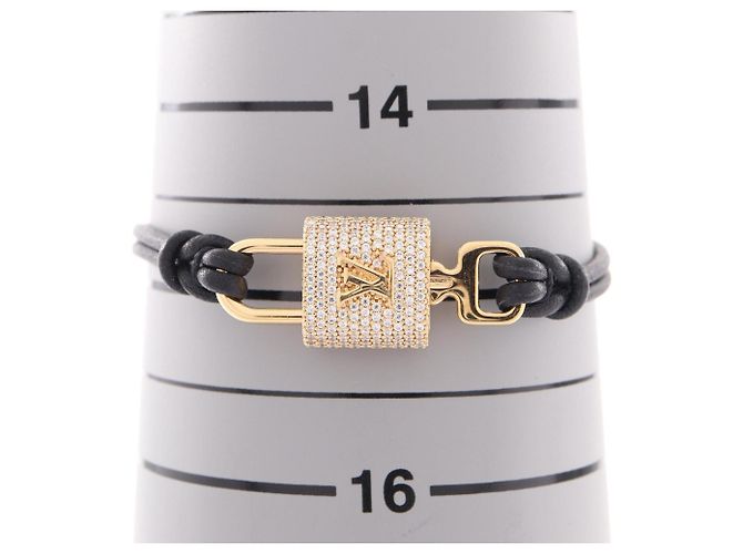 Bracciale Charm Louis Vuitton LV Padlock Nero D'oro - vista 6