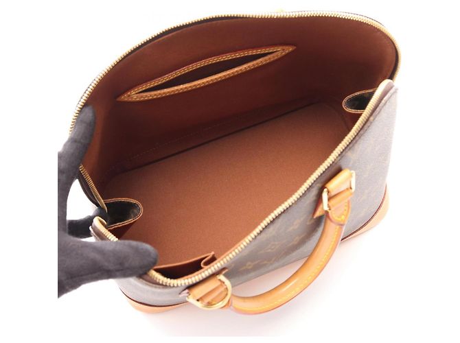 Borsa Louis Vuitton Alma PM Monogram Marrone Monogramma - vista 3