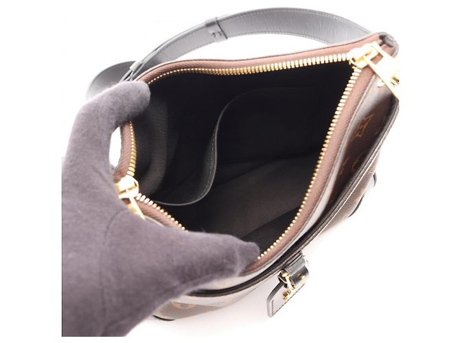 Borsa a Spalla Louis Vuitton Odeon NM PM Marrone Nero Monogramma - vista 3