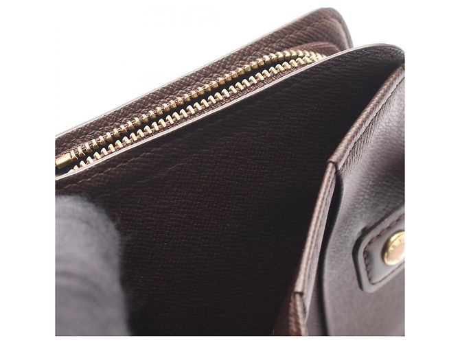 Cartera de doble pliegue Louis Vuitton Compact Zip Damier Ebene Castaño - vista 10