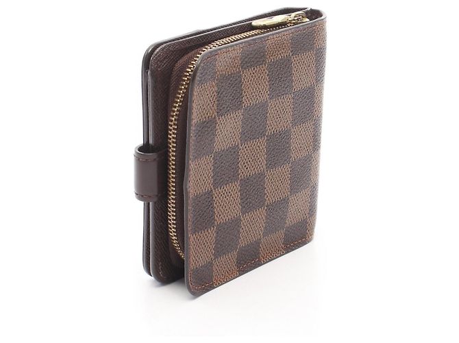 Cartera de doble pliegue Louis Vuitton Compact Zip Damier Ebene Castaño - vista 2