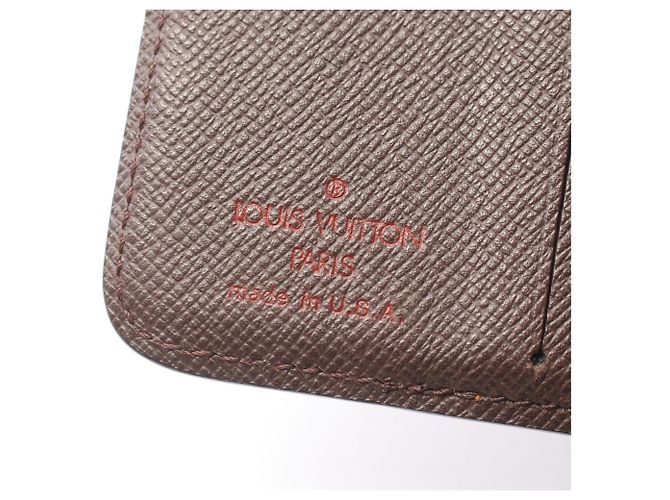Cartera de doble pliegue Louis Vuitton Compact Zip Damier Ebene Castaño - vista 5