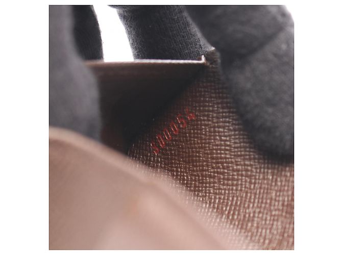 Cartera de doble pliegue Louis Vuitton Compact Zip Damier Ebene Castaño - vista 6