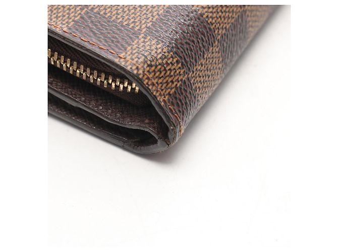 Cartera de doble pliegue Louis Vuitton Compact Zip Damier Ebene Castaño - vista 8