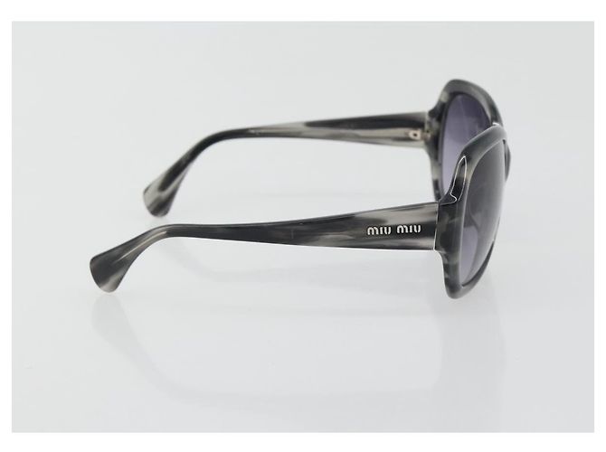 Occhiali da sole Miu Miu in plastica nero e argento Auth BA14751 - vista 5