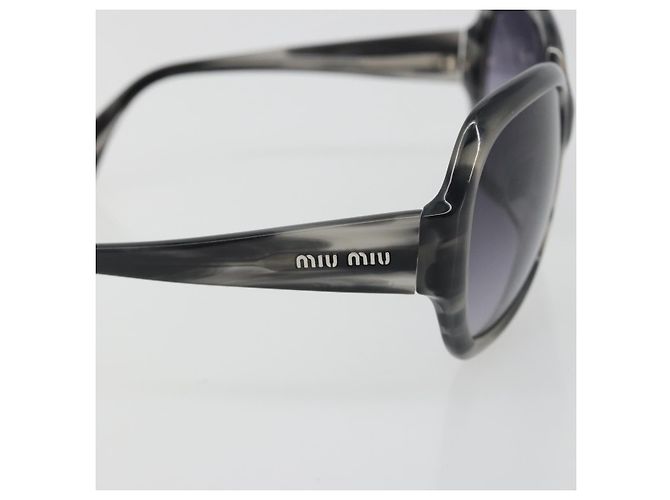 Occhiali da sole Miu Miu in plastica nero e argento Auth BA14751 - vista 8