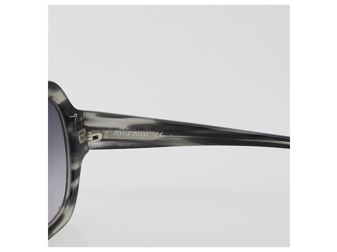 Occhiali da sole Miu Miu in plastica nero e argento Auth BA14751 - vista 9