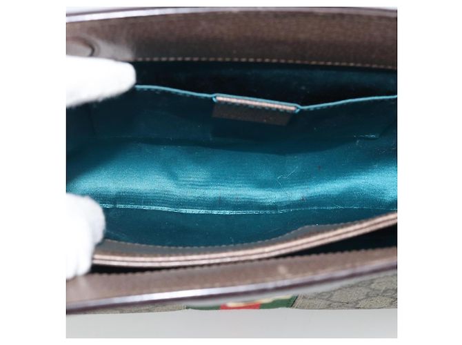 Borsa a tracolla GUCCI GG Supreme Web Sherry Ophidia Chain in PVC 503877 Auth BA14699 Beige - vista 15