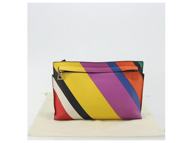 LOEWE Schultertasche Leder Mehrfarbig Gold Auth 193351V Mehrfarben Golden - Ansicht 12
