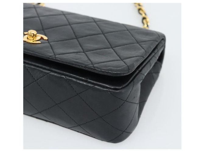 CHANEL Matelasse Chain Shoulder Bag Lamb Skin Black Gold CC Auth 194950V Noir Doré - vue 10