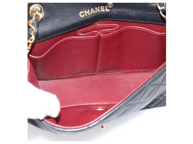 CHANEL Matelasse Chain Shoulder Bag Lamb Skin Black Gold CC Auth 194950V Noir Doré - vue 16