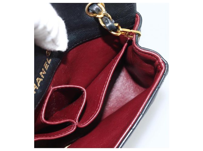 CHANEL Matelasse Chain Shoulder Bag Lamb Skin Black Gold CC Auth 194950V Noir Doré - vue 19