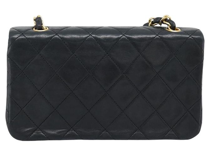 CHANEL Matelasse Chain Shoulder Bag Lamb Skin Black Gold CC Auth 194950V Noir Doré - vue 3