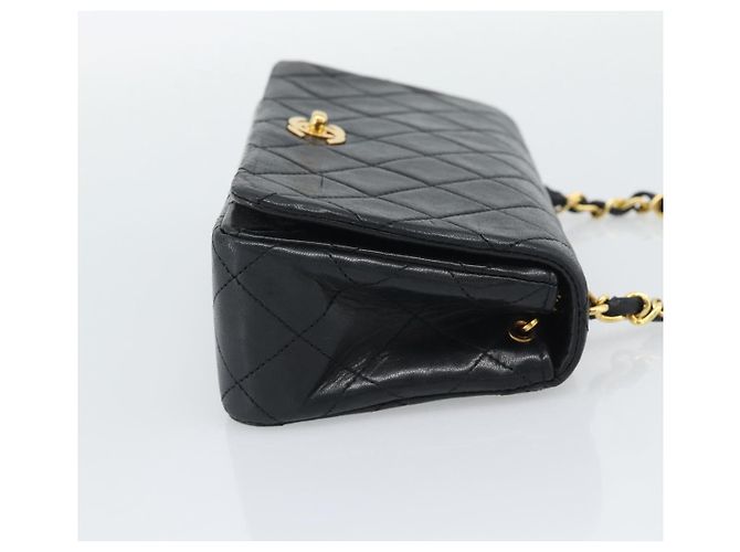 CHANEL Matelasse Chain Shoulder Bag Lamb Skin Black Gold CC Auth 194950V Noir Doré - vue 5