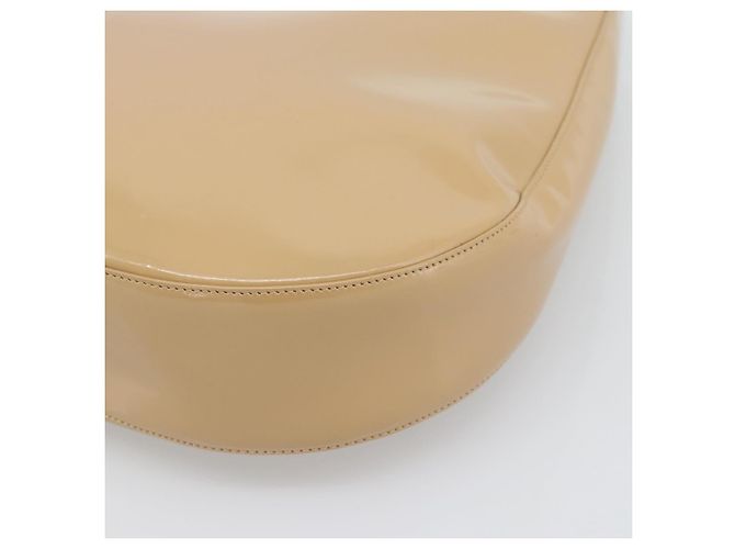 Borsa a Spalla Salvatore Ferragamo Gancini in Pelle Vernice Beige Argento Auth 195268 - vista 12