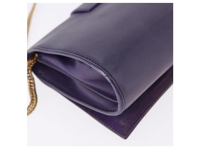 SAINT LAURENT Borsa a tracolla Classic Y Line Chain Small in pelle viola Auth bs36364 D'oro Porpora - vista 12