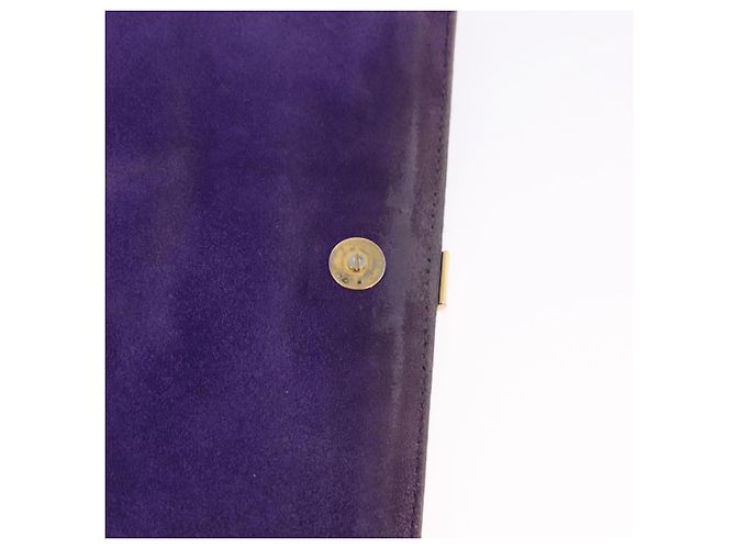 SAINT LAURENT Borsa a tracolla Classic Y Line Chain Small in pelle viola Auth bs36364 D'oro Porpora - vista 16