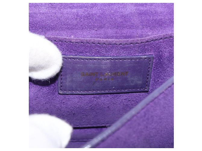 SAINT LAURENT Borsa a tracolla Classic Y Line Chain Small in pelle viola Auth bs36364 D'oro Porpora - vista 18