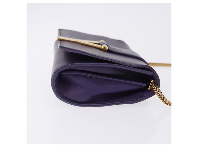 SAINT LAURENT Borsa a tracolla Classic Y Line Chain Small in pelle viola Auth bs36364 D'oro Porpora - vista 4