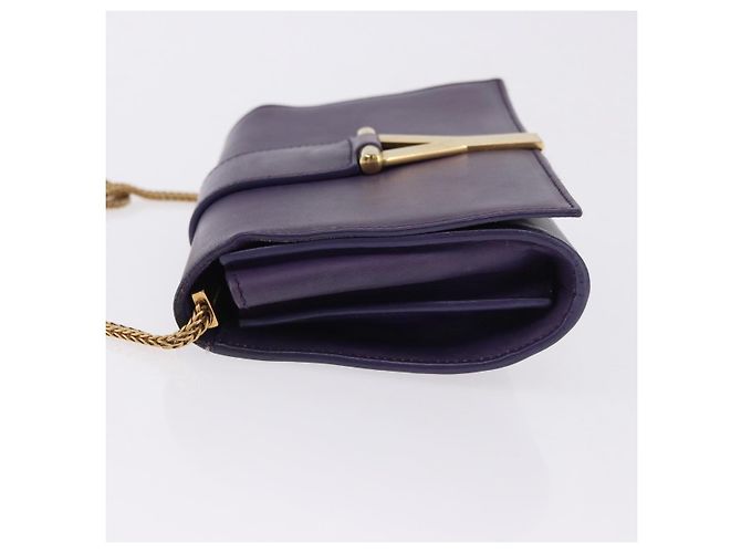SAINT LAURENT Borsa a tracolla Classic Y Line Chain Small in pelle viola Auth bs36364 D'oro Porpora - vista 5