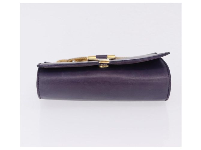 SAINT LAURENT Borsa a tracolla Classic Y Line Chain Small in pelle viola Auth bs36364 D'oro Porpora - vista 9
