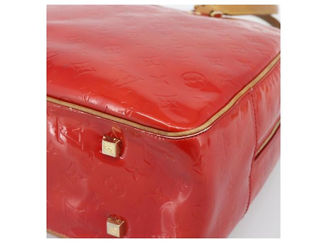 LOUIS VUITTON Borsa Monogram Vernis Sutton Rosso Rouge M91080 LV Auth 195186 - vista 12