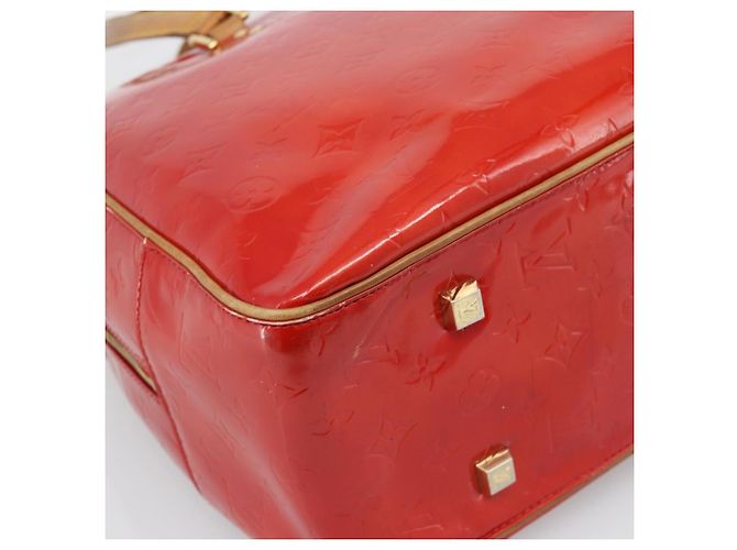 LOUIS VUITTON Borsa Monogram Vernis Sutton Rosso Rouge M91080 LV Auth 195186 - vista 13