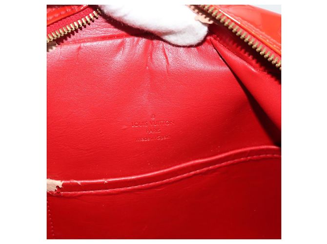LOUIS VUITTON Borsa Monogram Vernis Sutton Rosso Rouge M91080 LV Auth 195186 - vista 16