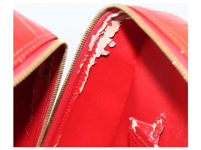 LOUIS VUITTON Borsa Monogram Vernis Sutton Rosso Rouge M91080 LV Auth 195186 - vista 21