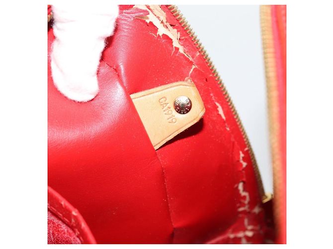 LOUIS VUITTON Borsa Monogram Vernis Sutton Rosso Rouge M91080 LV Auth 195186 - vista 24